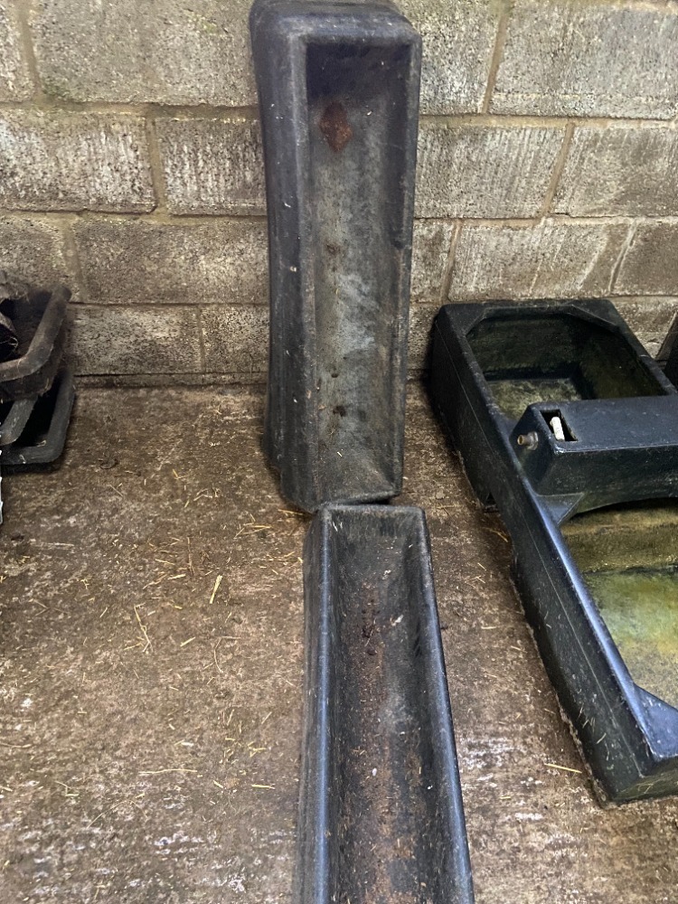 Three Black Plastic Troughs