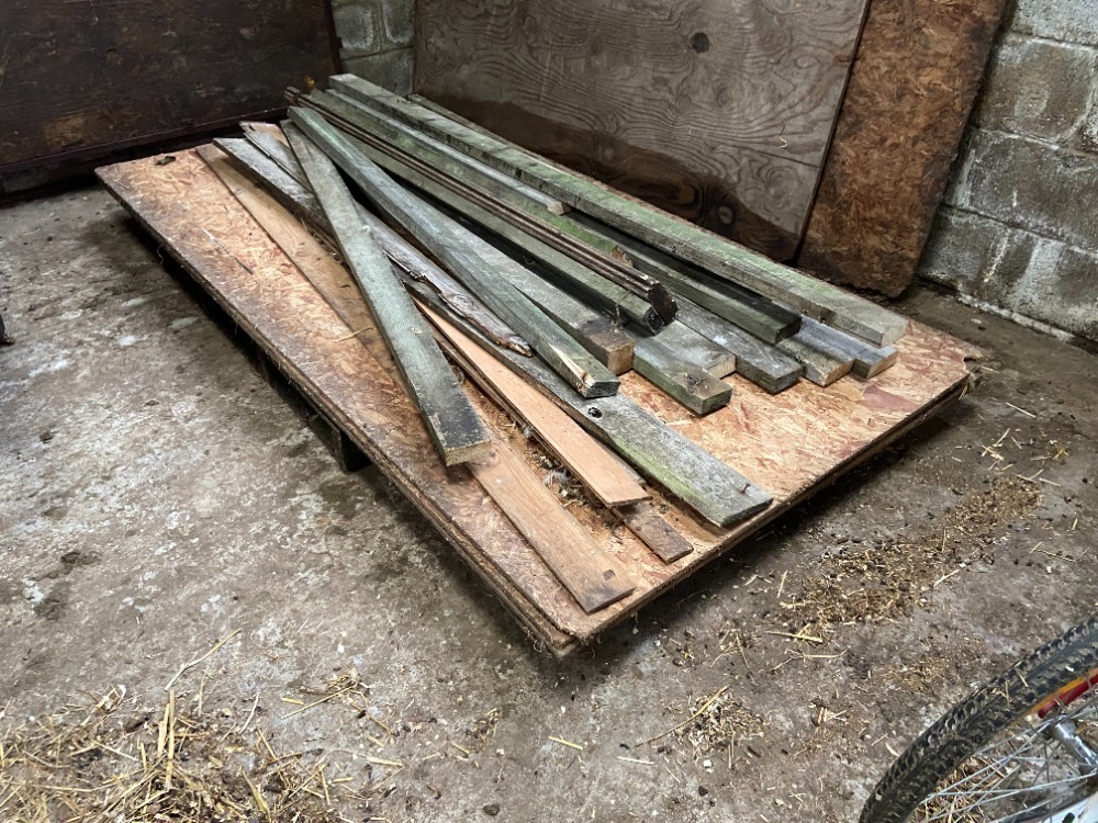 Pallet of Chip Board and Wood