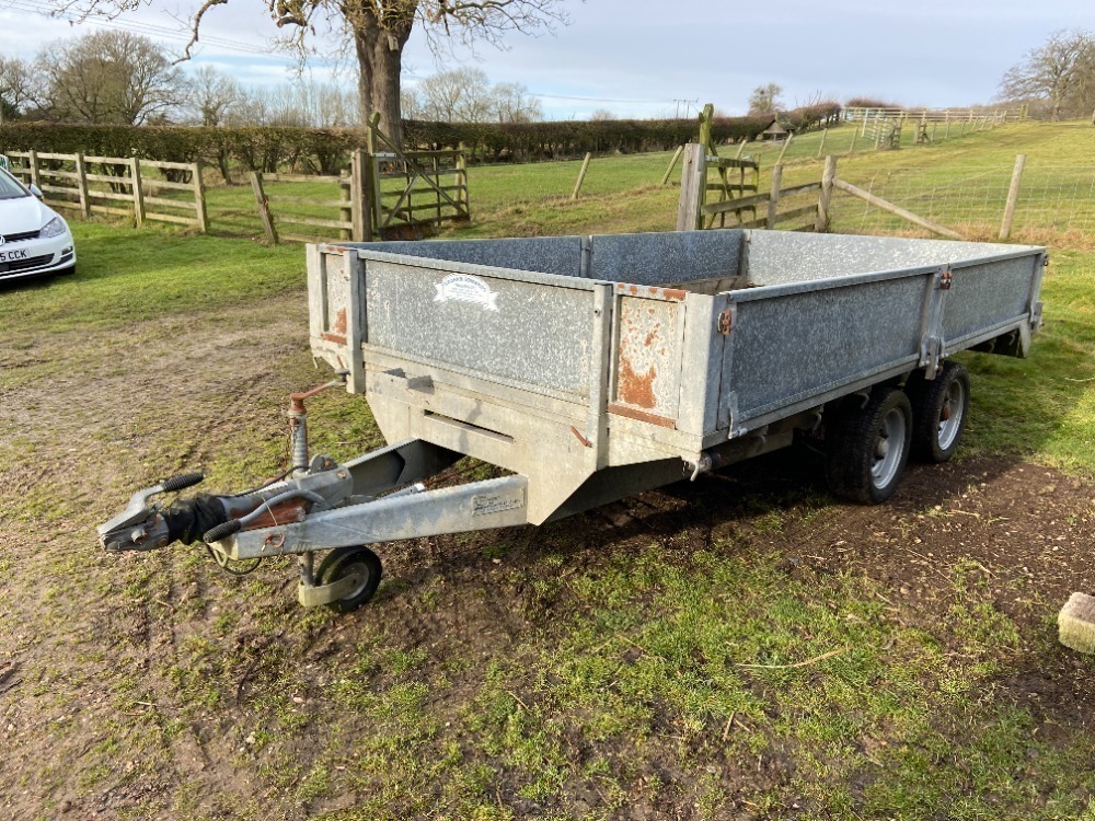 Graham Edwards 12ft Twin Axle Flat Trailer with Drop Down Sides and Ramps