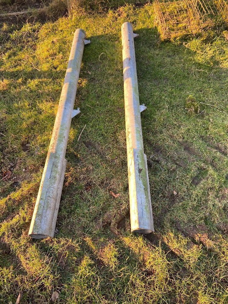 Pair of Round Steel Gates Posts