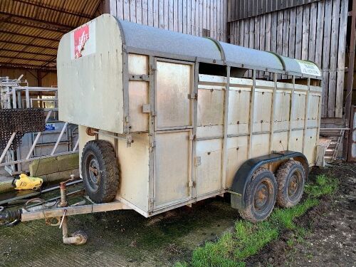 Graham Edwards 14' twin axle cattle trailer with dividing gate
