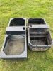 Black Plastic Double Water Troughs x 2