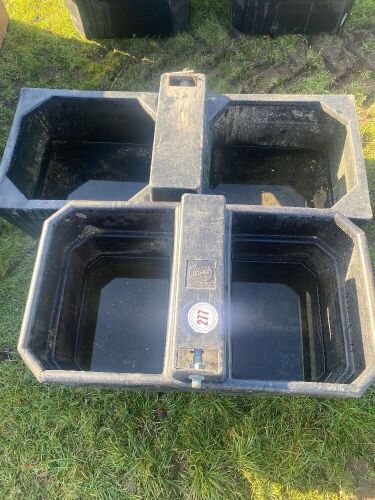 JFC Black Plastic Double Water Troughs x 2