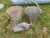 Galvanised Bucket x 2 and Scoop x 1