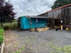 Catering Container c/w units and shelving, polaroid tv, warming showcase, Zanussi fridge freezer, stainless steel sink and drainer - 5