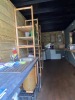 Catering Container c/w units and shelving, polaroid tv, warming showcase, Zanussi fridge freezer, stainless steel sink and drainer - 7