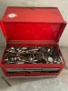 Red Tool Box & Contents Incl. Various Drill Bits, Socket Sets etc.. - 2