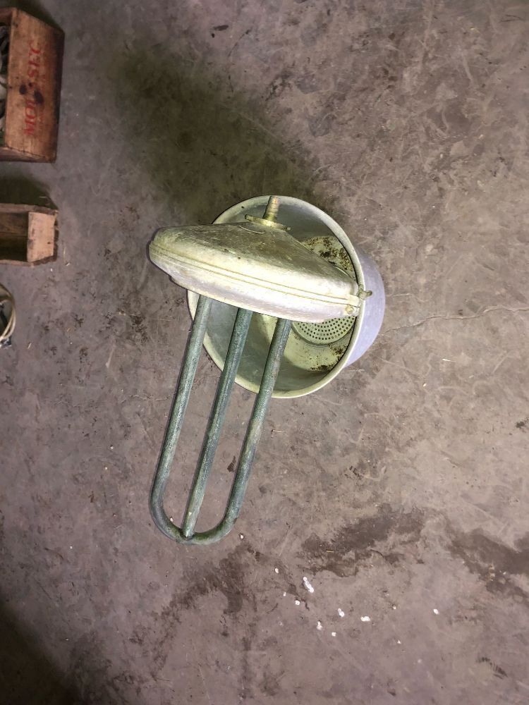 Vintage Blow Major milk cooler and metal milk sieve